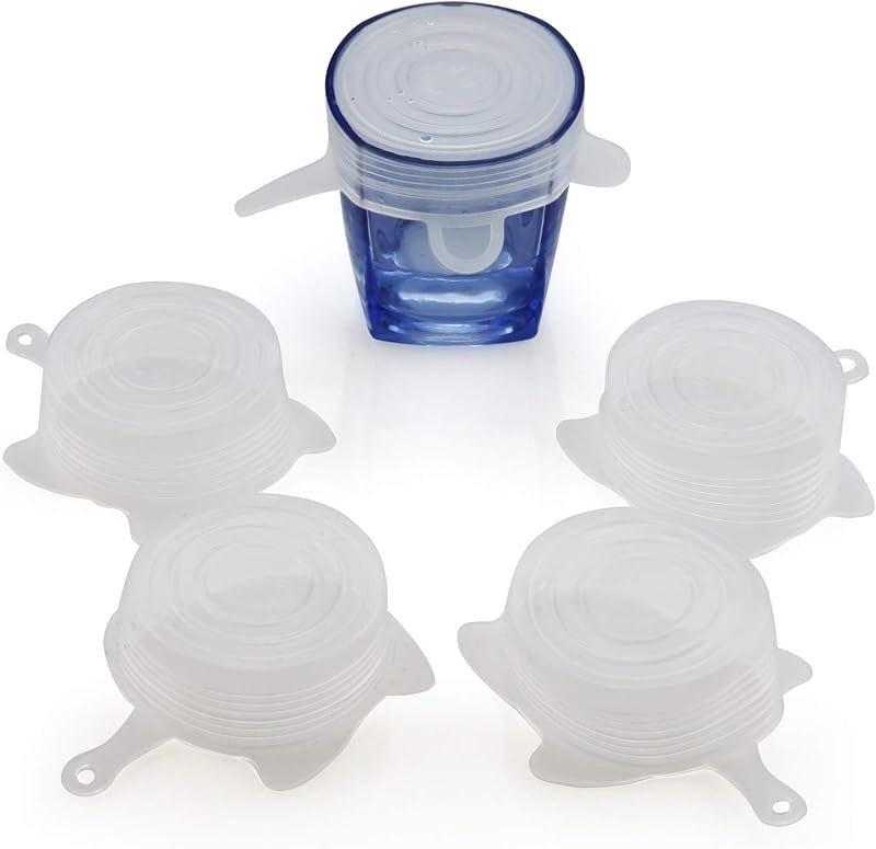 Small Silicone Stretch Lids 5 Pack of 2.5 inch Reusable Stretch Cover, Silicone Stretch and Seal Lids Fit for 2.6 to