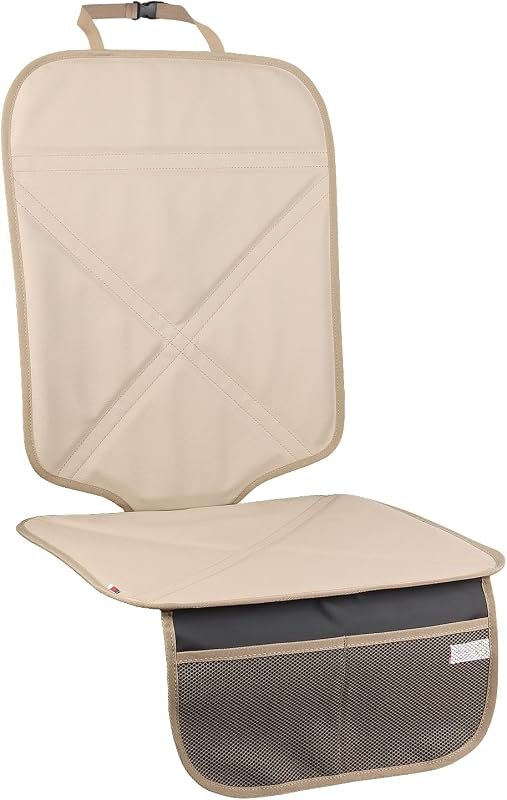 Viaviat Car Seat Protector Leather Waterproof Child Safety Seat Protector Cover with Thick Pad and 2 Large Pockets