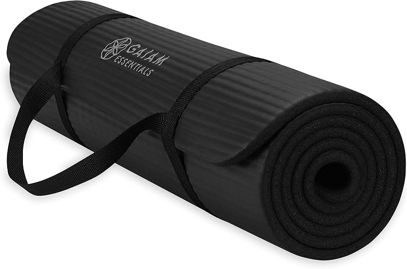 Gaiam Thick Yoga Mat, Exercise & Fitness Mat with Easy-Cinch Carrying Strap — fitness yoga mat for fitness yoga mat
