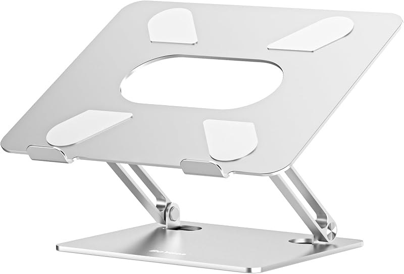 BoYata Laptop Stand, Adjustable Multi-Angle Riser, Up to 17 Inches, Silver — computing laptop stand for computing