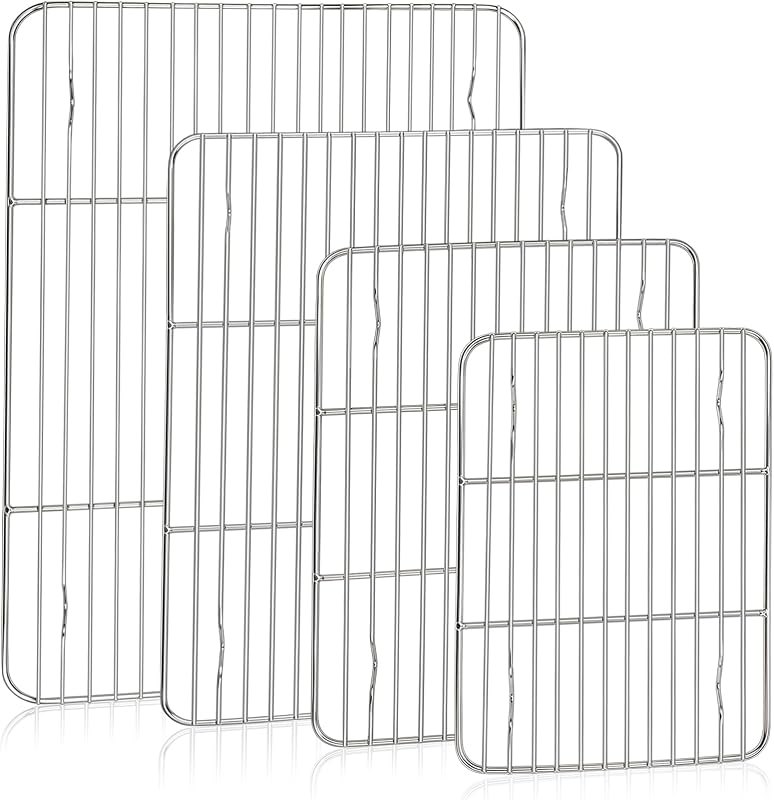 TeamFar Cooling Rack, Silver Stainless Steel Baking Rack for Oven — Cupcake Cooling Rack for cupcake cooling rack