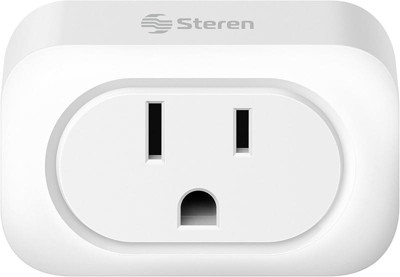 Steren 2.4GHz Smart Wi-Fi 2 Plug Outlet, Compatible with Alexa & Google Assistant, Remote App Control, Smart Home