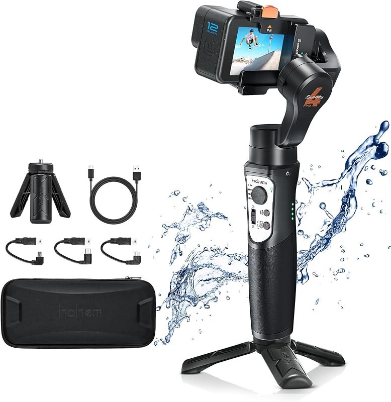 3 Axis Gimbal Stabilizer for Gopro Hero 13/12/11/10/9, Handheld Stabilizer for Gopro for Video Recording, IPX4