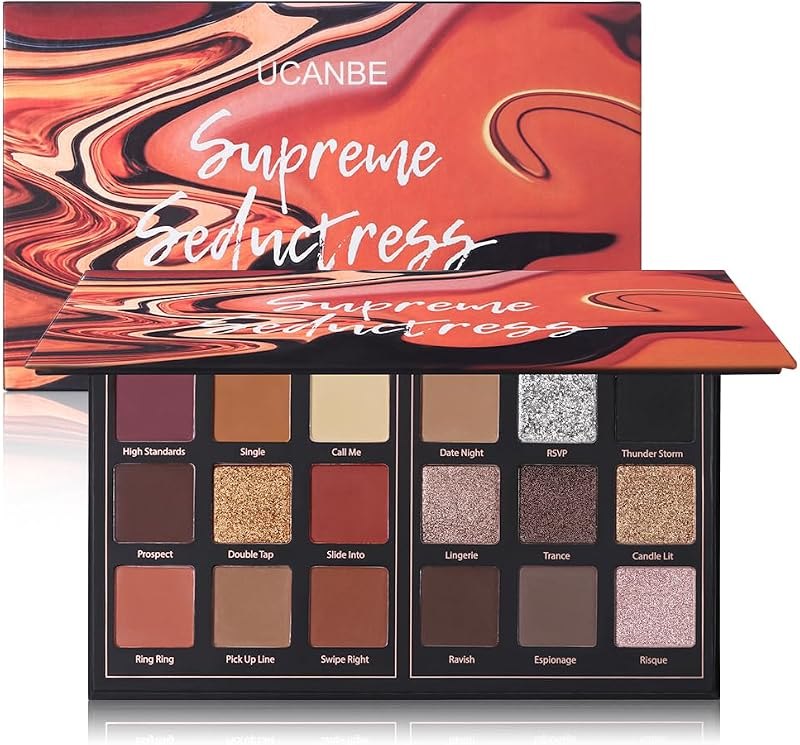Matte Eyeshadow Palette Pro 18 Colors Pigmented Shimmer Glitter Eye Shadow Palette, Long Lasting Waterproof Dark