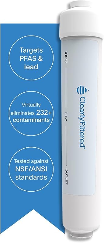 Clearly Filtered Inline Water Filter for Refrigerator, Ice Maker Water Line