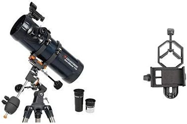 Celestron 31042 AstroMaster 114 EQ Reflector Telescope with Basic Smartphone Adapter 1.25" Capture Your Discoveries —