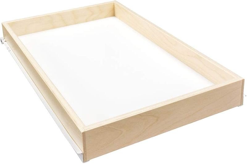 Sliding Pull-Out Shelf for Cabinets (Kitchen Cupboards, Pantry Drawers, Bathroom Storage) 2 3/8" Tall - 3/4 Slides &