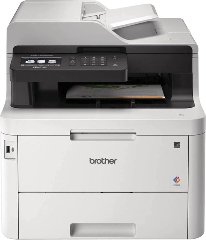 Brother MFC-L3770CDW Compact Wireless Digital Color All-in-One Printer with NFC, 3.7” Color Touchscreen, Automatic
