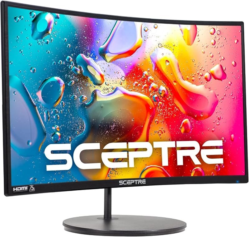 Sceptre Curved 24-inch Gaming Monitor 1080p R1500 98% sRGB HDMI x2 VGA Build-in Speakers, VESA Wall Mount Machine