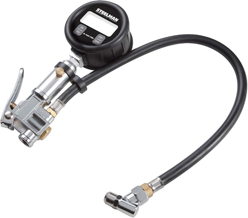 Steelman High Accuracy Digital Gauge Tire Inflator, 0-100 psi, Easy-Read LCD Screen, Displays Measurements in psi