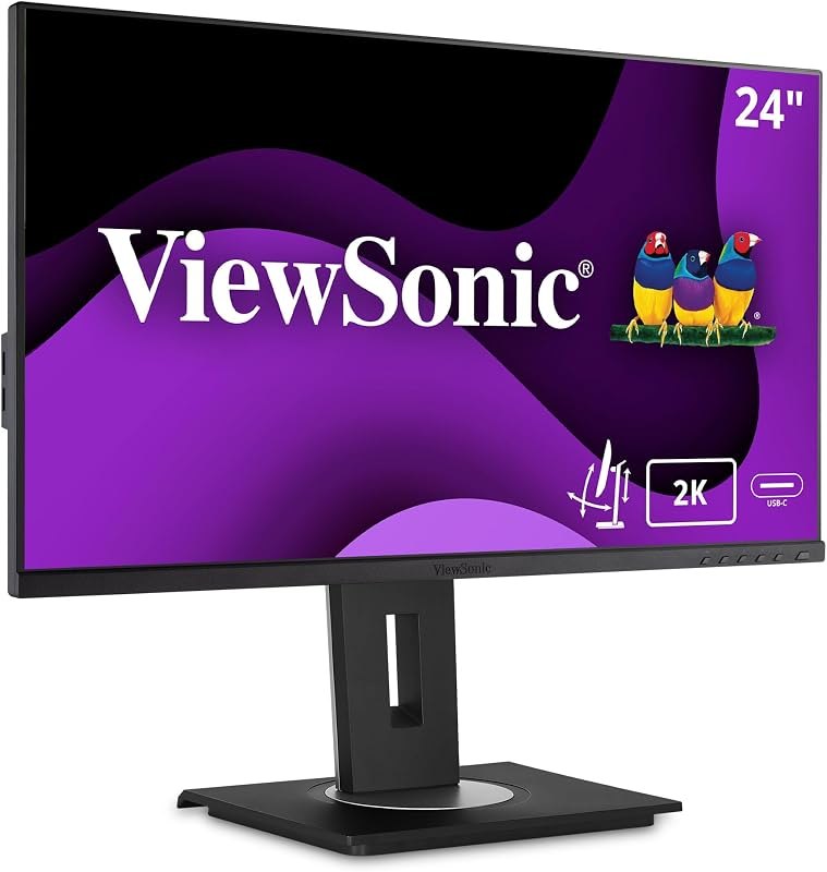 ViewSonic VG2455-2K 24 Inch 1440p Computer Monitor, 60W USB C, Ergonomic — 24 inch 1440p monitor for inch 1440p monitor