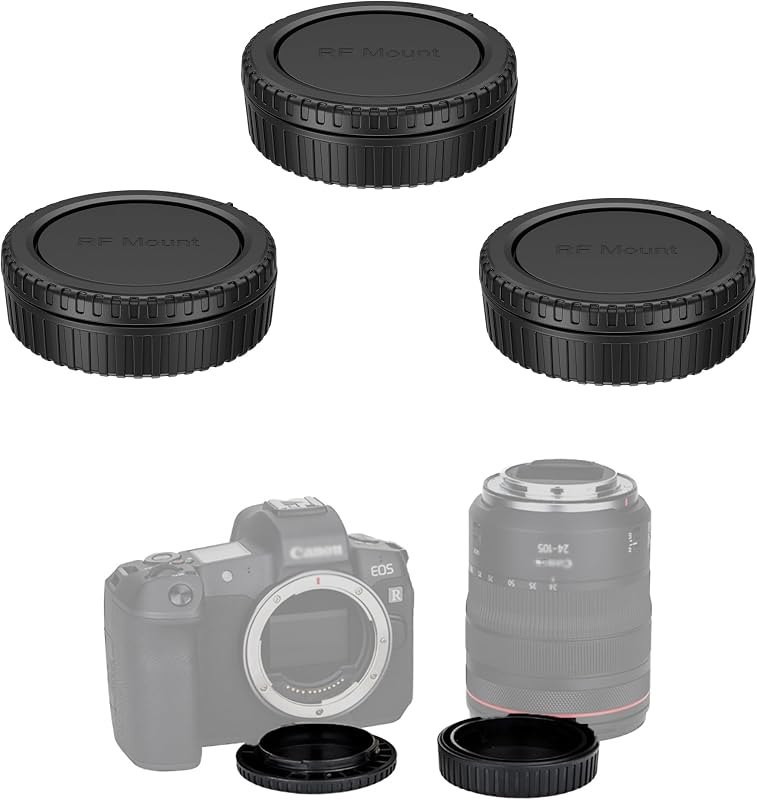 JJC Rear Lens Cap & Body Cap Cover for Canon RF Mount Cameras, 3-Pack — cameras lens cap for cameras lens cap