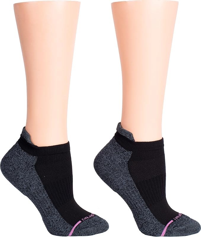 Dr. Motion Women's 2PK Compression Low Cut Socks Sockshosiery, black Solid, ONE SIZE — diabetic compression socks for