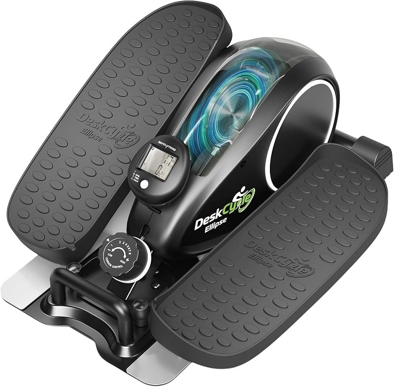 DeskCycle Under Desk Elliptical Machine up to 40 lbs Magnetic Resistance Foot Pedaler, Ultra-Smooth & Silent Seated