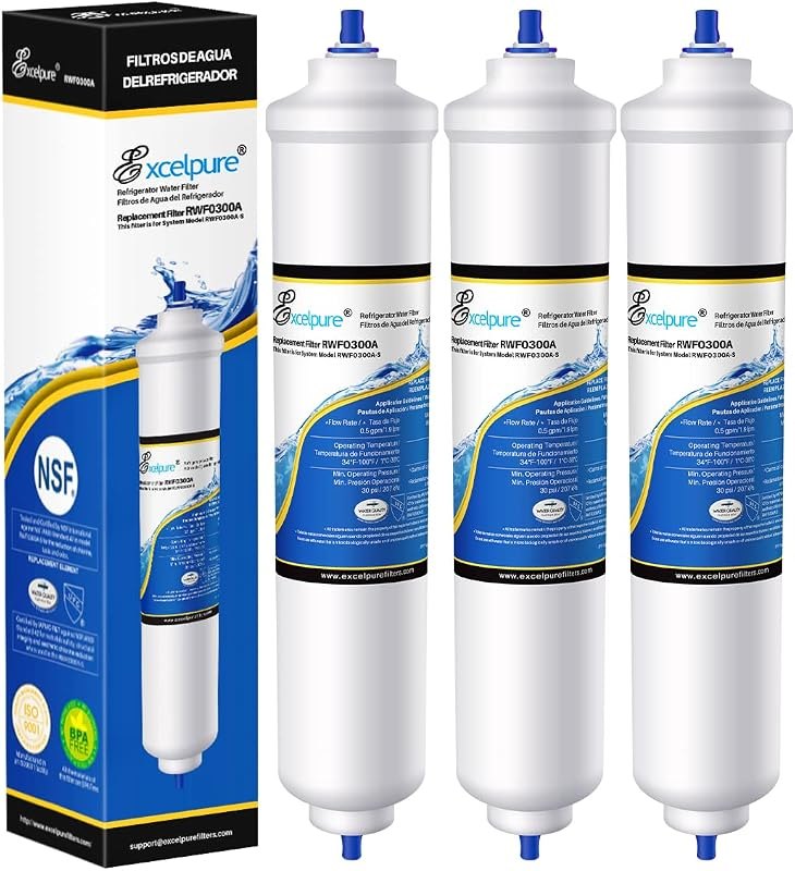 EXCELPURE RWF0300A Inline Water Filter Replacement for GE GXRTDR, 4378411RB, Samsung HAFEX/EXP, DA29-10105J, Whirlpool