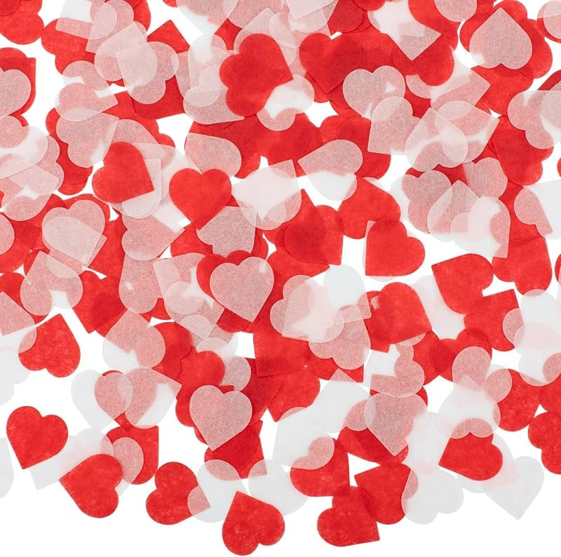 Whaline 6000 Pieces Valentine's Day Paper Confetti Red Heart Tissue Confetti Party Table Decorations for Balloon