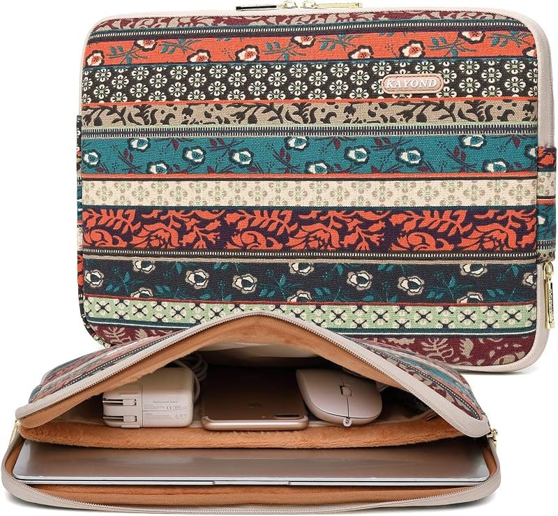 Canvas Water-Resistant 13.3 Inch Laptop Sleeve case for 12.5 inch 13inch Notebook Computer 12.9 Pocket Tablet (13-13.3