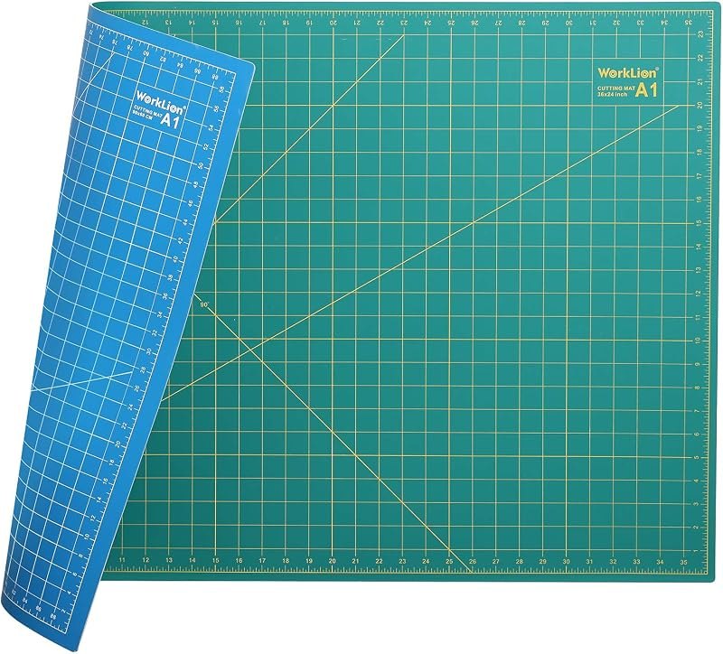 WORKLION 24" x 36" Large Self Healing PVC Cutting Mat, Double Sided, Gridded Rotary Cutting Board for Craft, Fabric