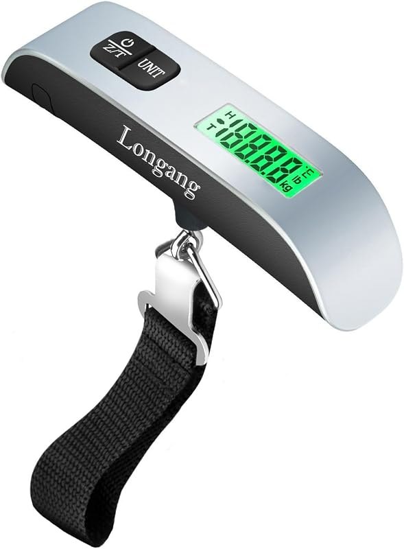Digital Hanging Luggage Scale with Backlit for Travel, Portable Handheld Suitcase Weight Scale with Hook, 110 Pounds