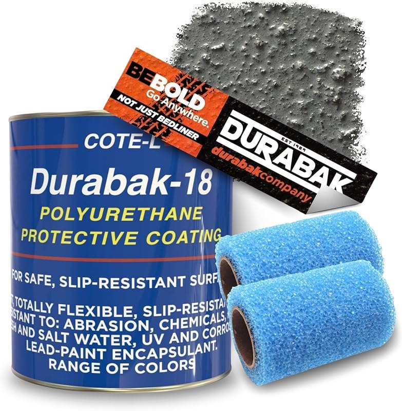 Dark Gray Textured, Outdoor, UV Resistant, Truck Bed Liner Gallon KIT - Roll On Coating — polyurethane roof coating