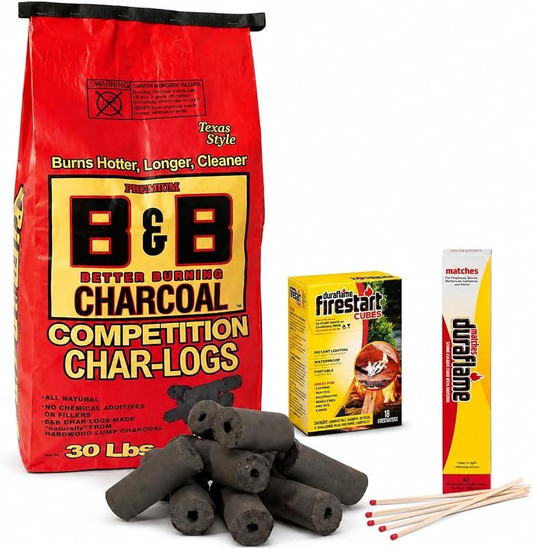 B&B Competition Char-Logs Charcoal, 30 lb — bbq lump charcoal for bbq lump charcoal
