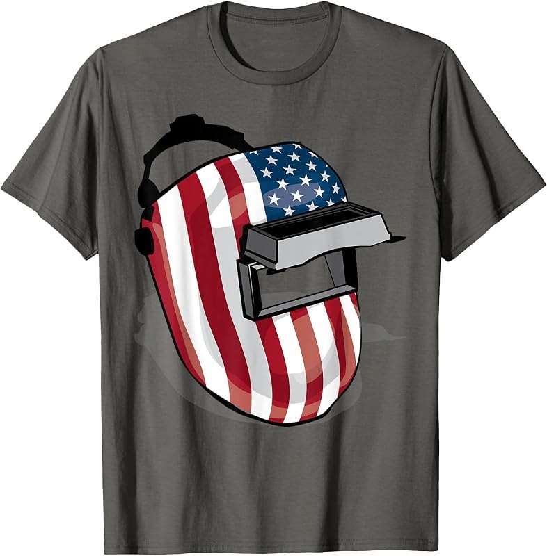 American Flag Welding Helmet Shape Shirt