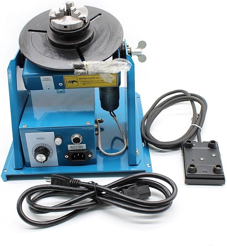 Rotary Welding Positioner Turntable Table Mini 0-90ºWelding Positioner Positioning Turntable 2.5" 3 Jaw Lathe Chuck