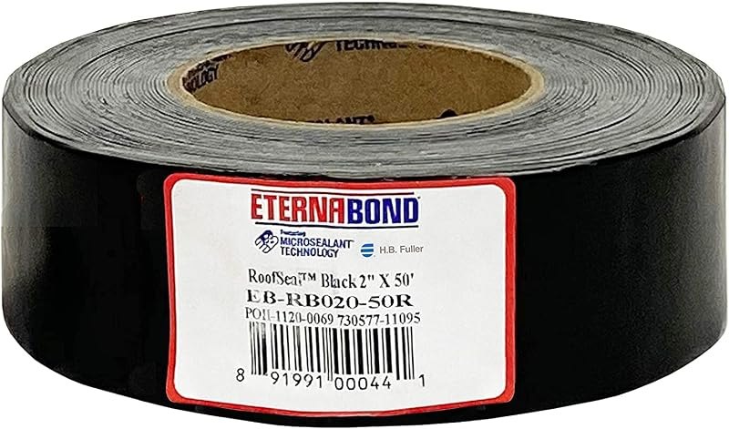 EternaBond RoofSeal Black 2" x50' MicroSealant UV Stable RV Roof Seal Repair Tape — rain roof leak tape for rain roof