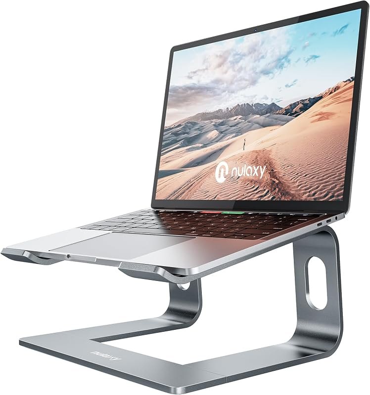 Nulaxy Full Aluminum Laptop Stand, Stable Support to 22 lbs, Open Cooling — computing laptop stand for computing