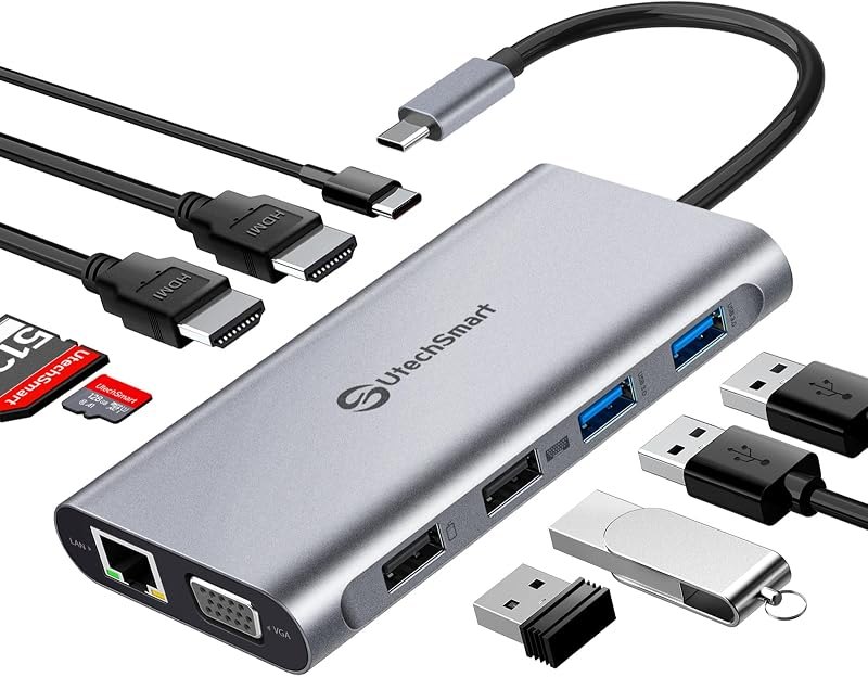 UtechSmart USB C Docking Station, Dual Monitor, Laptop Docking Station — USB-C dock 10Gbps for usb dock 10gbps