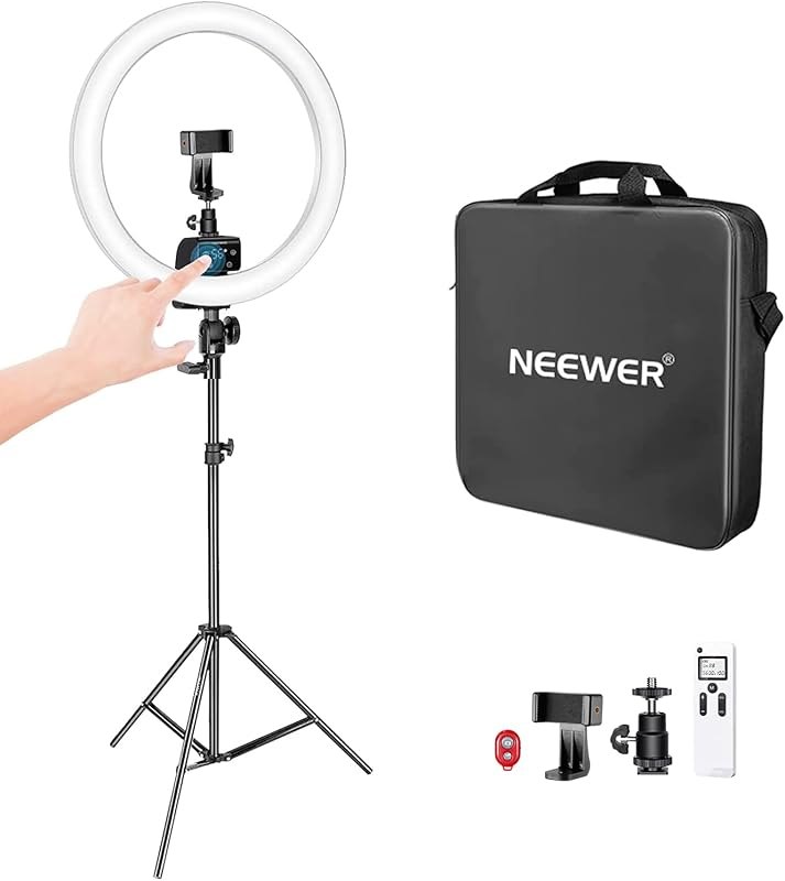 Neewer Advanced 16-inch LED Ring Light Support Manual Touch Control with LCD Screen, Remote and Multiple Lights