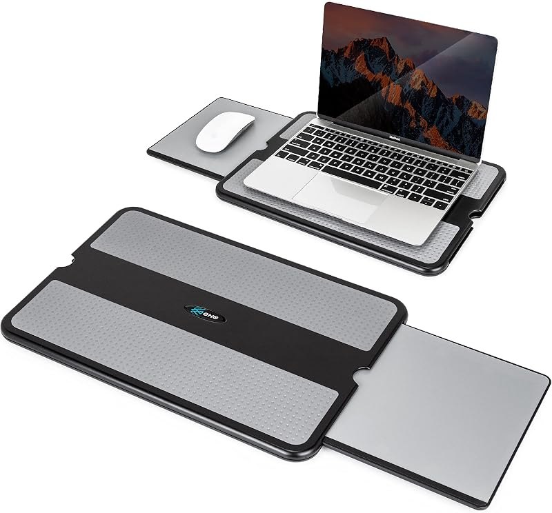 EHO Laptop Lap Pad - Laptop Stand Pad w Retractable Mouse Pad Tray, Anti-Slip Heat Shield Tablet Notebook Computer