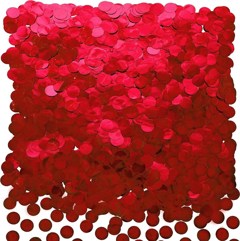 Red Foil Metallic Round Table Confetti Decor Circle Dots Mylar Table Scatter Confetti Wedding Bachelorette Valentines
