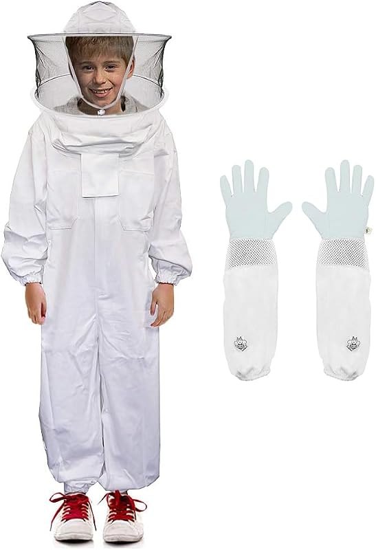 Luwint Kids Full Body Ventilated Beekeeping Suits - Sting Proof Bee Beekeeper Suit with Gloves and Hood for Children
