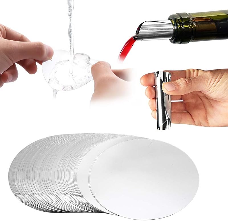 100pcs Silver Wine Pourer Drop Stopping Pour Disk Spout