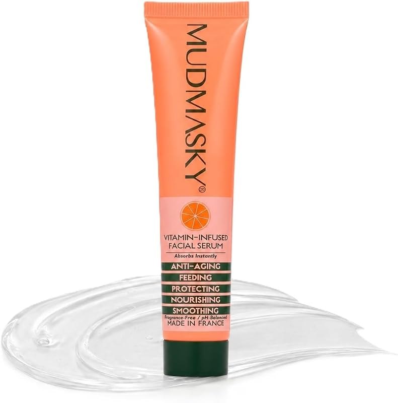 Mudmasky Vitamin-Infused Facial Serum, Fragrance-Free Hydrating Face Serum with Hyaluronic Acid, Facials/Face Masks