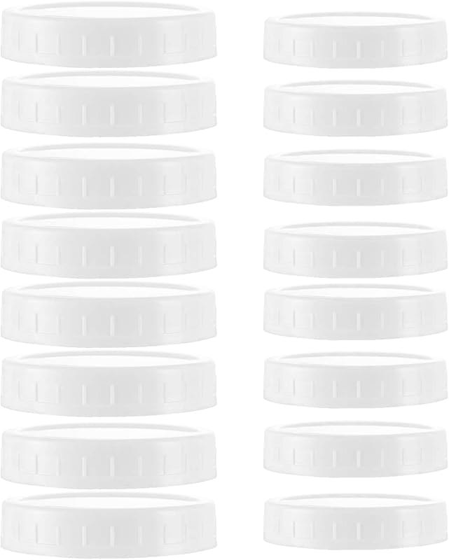 16Pcs Plastic 8 Regular Mouth Lids and 8 Wide Mouth — best mason jar fermentation lids for mason jar fermentation lids
