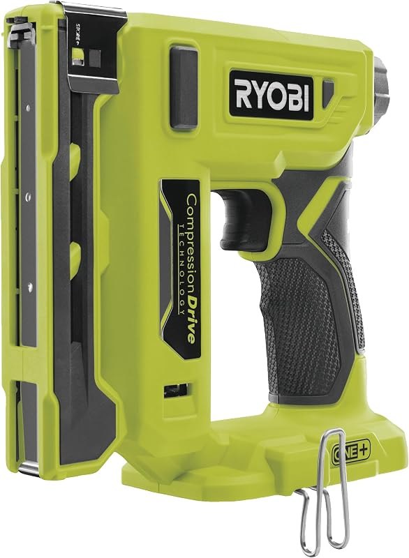 Ryobi 18-Volt ONE+ Cordless Compression Drive 3/8 in. Crown Stapler (Tool Only) P317 — electrical romex stapler for