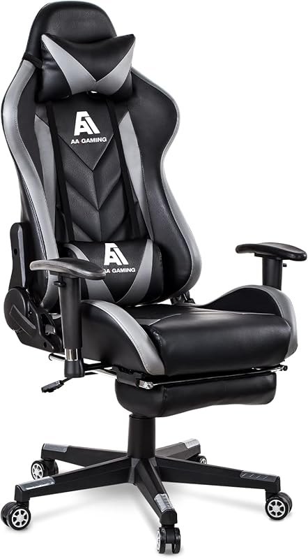 AA Products Gaming Chair High Back Ergonomic Computer Racing Chair Adjustable Office Chair with Footrest, Lumbar