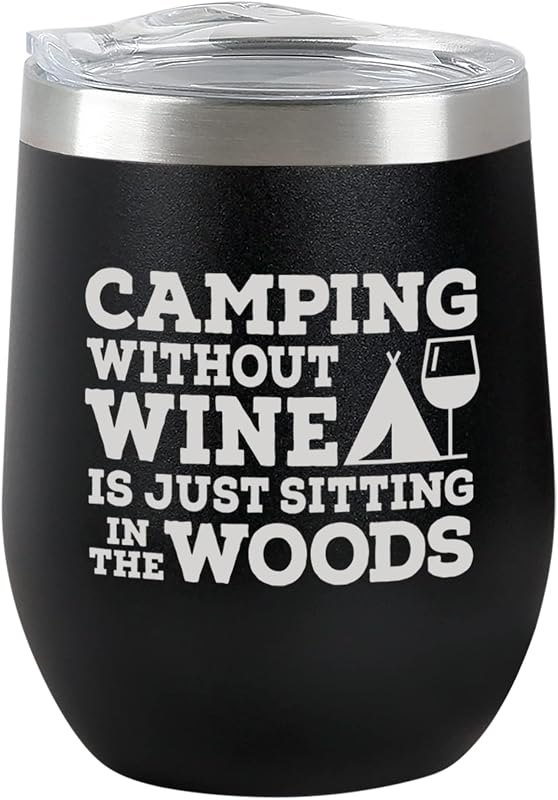 12 oz Wine Tumbler - Iced Coffee Mug with Splash-Proof Lid Stainless Steel Double Wall Vacuum Insulated with Inner