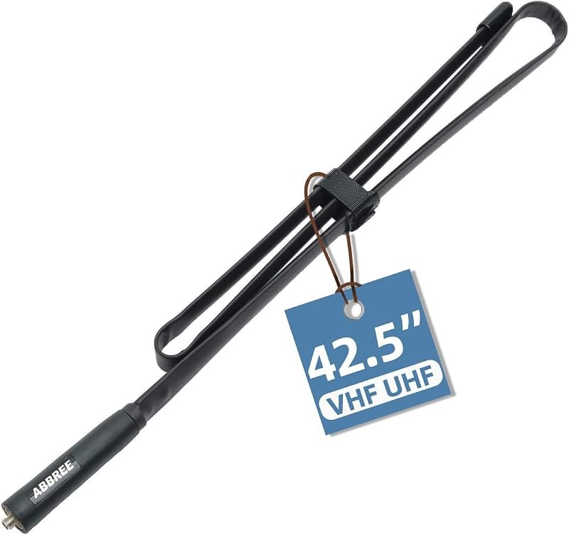 ABBREE Ham Radio Antenna 42.5-inch Long Range SMA-Female Dual Band 144/430Mhz Foldable CS Tactical Antenna for Baofeng
