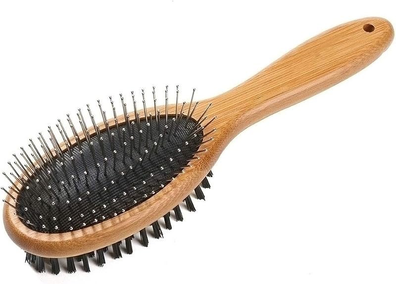 KylePet Dog Brush, Double Sided Pet Slicker Brush with Bamboo Handle for Dogs and Cats Long Hair Pets Grooming Comb