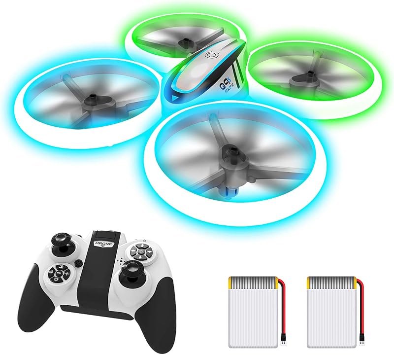 Q9s Drones for Kids,RC Drone with Altitude Hold and Headless Mode,Quadcopter with Blue&Green Light,Propeller Full