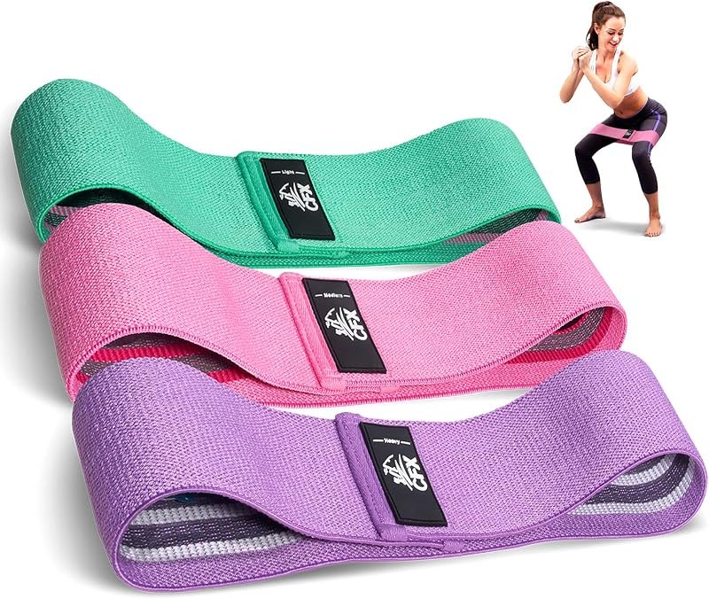 CFX Resistance Bands Set, Exercise Bands with Non-Slip Design for Hips & Glutes, 3 Levels Workout Bands for Women and
