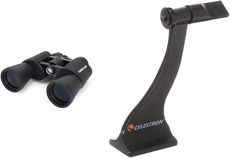 Celestron 71198 Cometron 7x50 Binoculars (Black) & 93524 Binocular Tripod Adapter (Black) — Lunar Observation