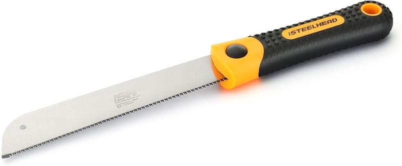 STEELHEAD 6.8-Inch (170mm) Kataba Single Edge Japanese Pull Saw for Woodworking, Forged Japanese SK Steel, 17TPI
