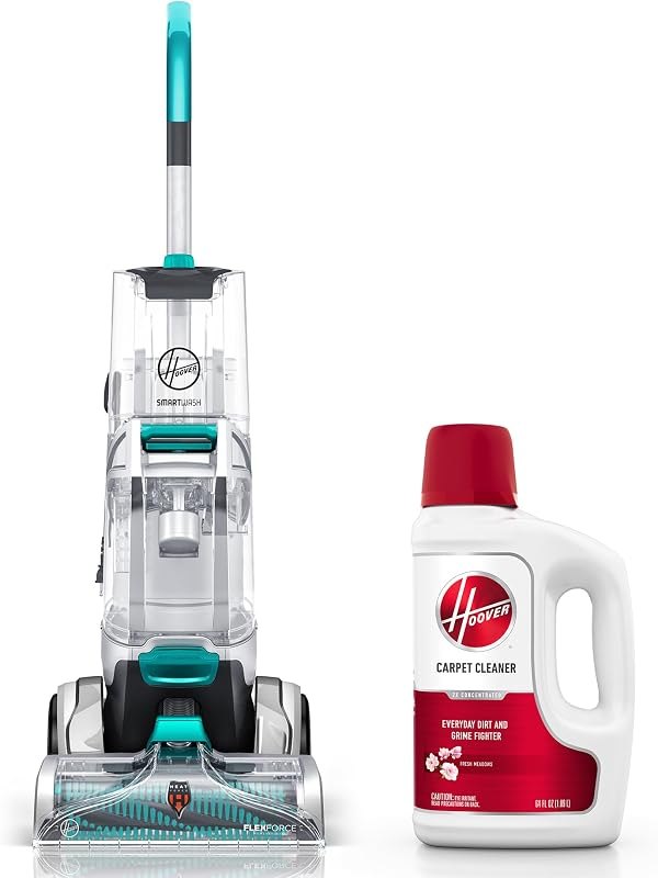 Hoover SmartWash+ Automatic Carpet Cleaner Machine, for Carpet and Upholstery, FH52000 + 64 oz Everyday Carpet Cleaner