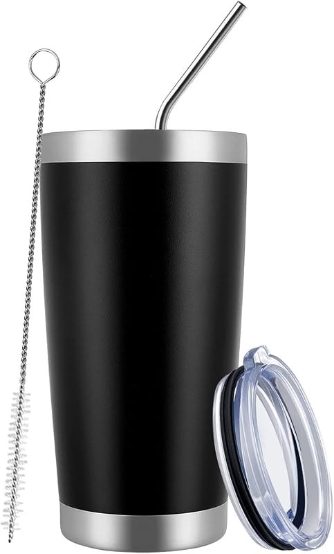MEWAY 20oz Tumbler Cup Double Wall Vacuum Insulated Travel Mug Bulk, Stainless Steel Tumblers with Lid and Straw