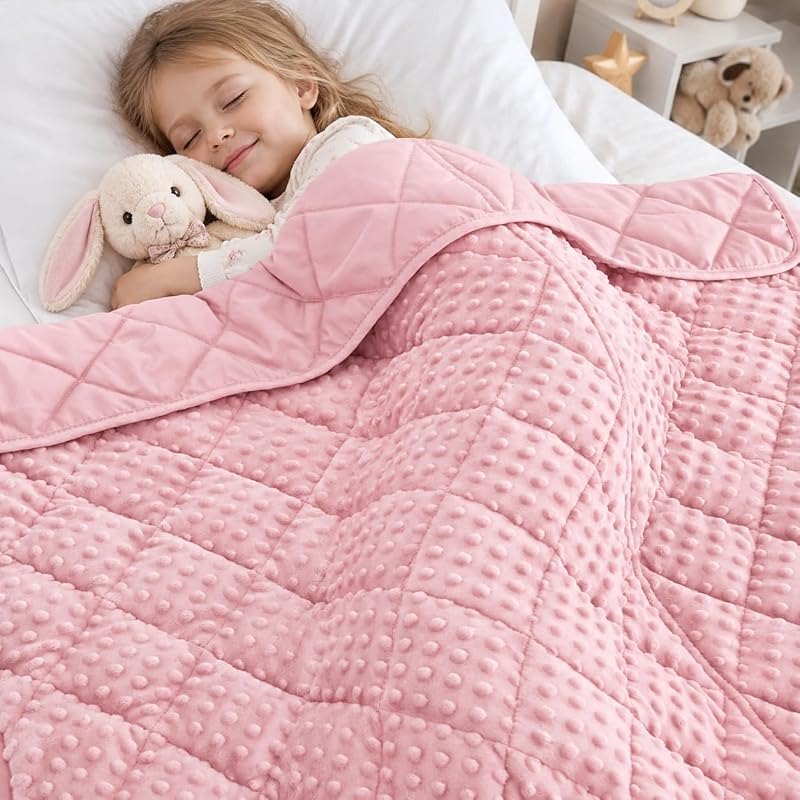 MAXTID Weighted Blanket for Kids 3lbs Pink 36x48 Kids Heavy Blanket Comfort Sensory Blankets for Girls — best 30 pound