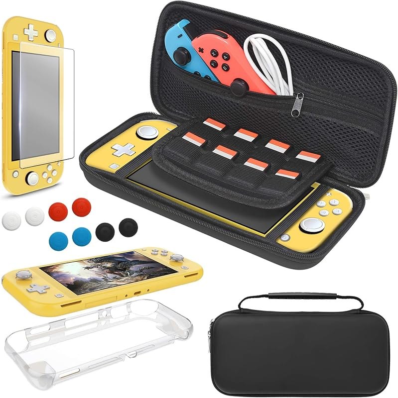 YUANHOT Carrying Case Plus TPU Cover for Nintendo Switch Lite 2019 - Black — Switch grip case for switch grip case